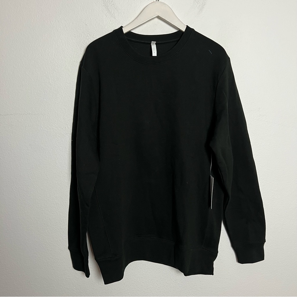 NEW Original Favorites Men’s Solid Black Crewneck Sweatshirt Size Large - Picture 2 of 9